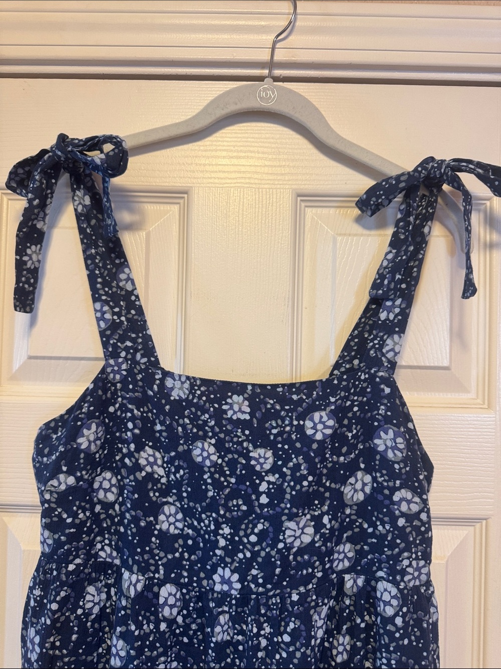 MADEWELL Navy Cotton Floral Bow Strap Sundress - Picture 2 of 5